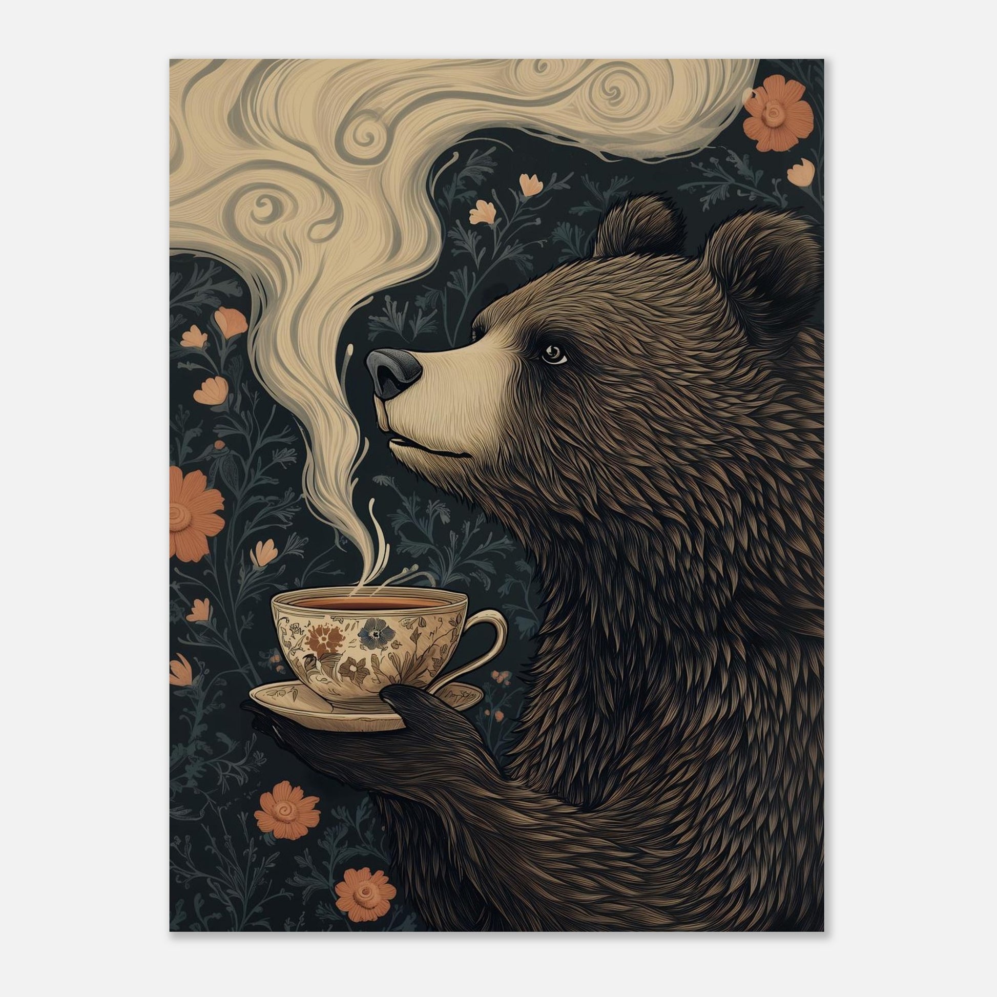 MYSTBIT ART | Bear & Tea Art Print Wall Art