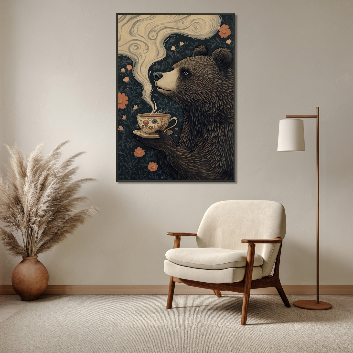 MYSTBIT ART | Bear & Tea Art Print Wall Art