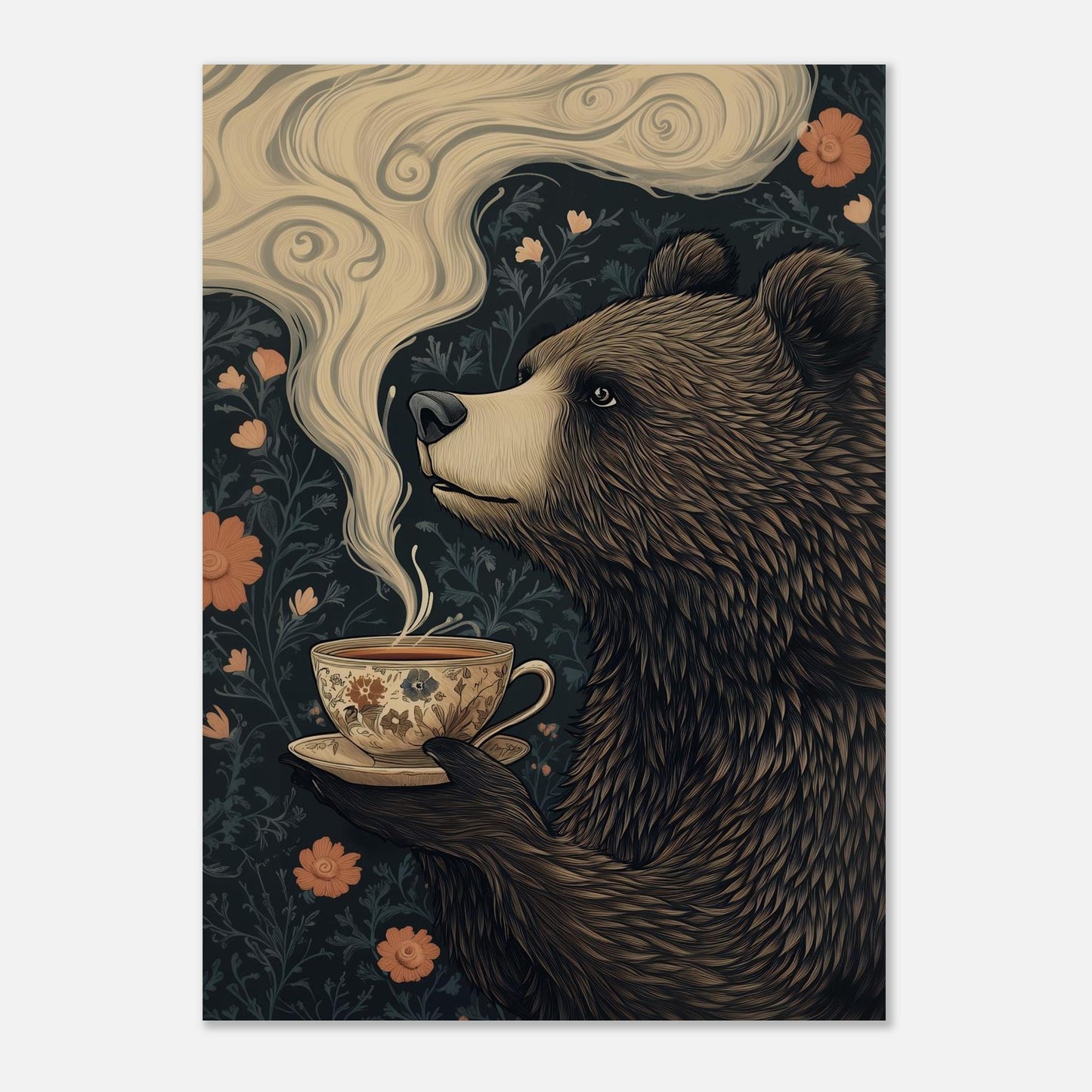 MYSTBIT ART | Bear & Tea Art Print Wall Art
