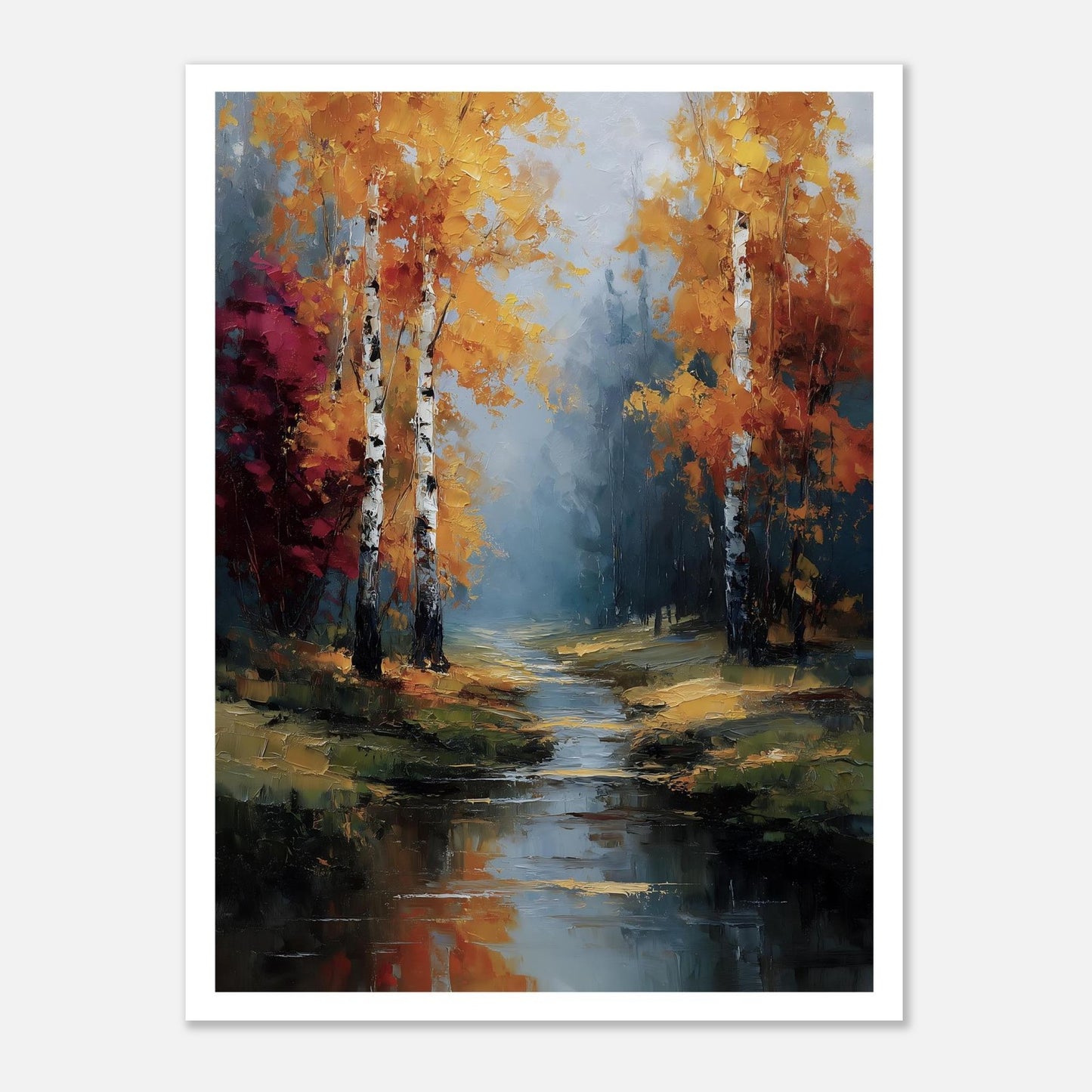 MYSTBIT ART | Birches of Firelight Art Print Wall Art