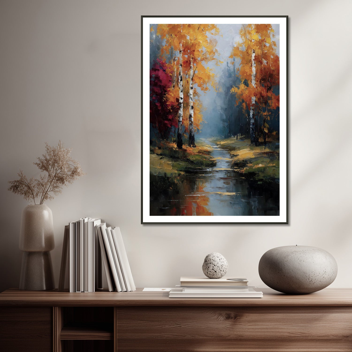 MYSTBIT ART | Birches of Firelight Art Print Wall Art