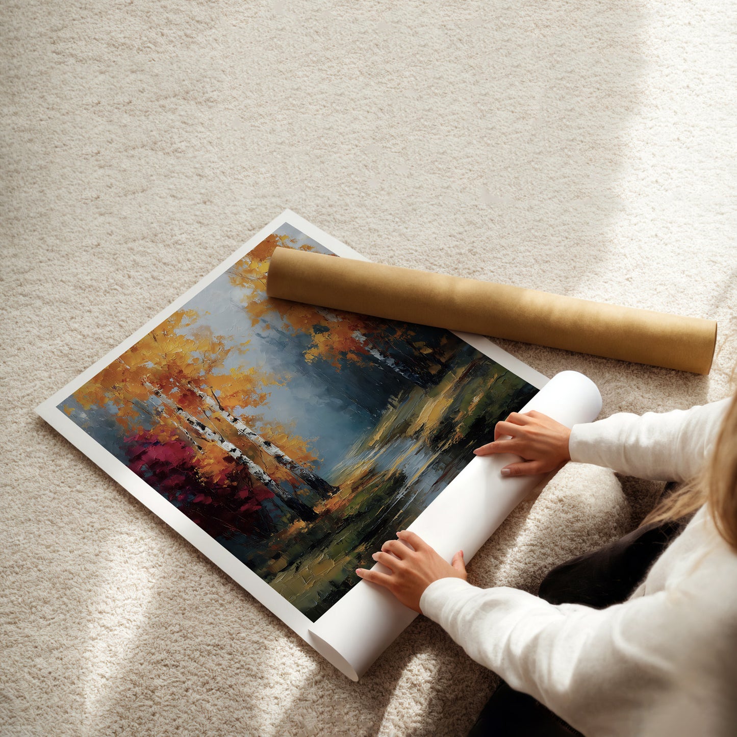 MYSTBIT ART | Birches of Firelight Art Print Wall Art