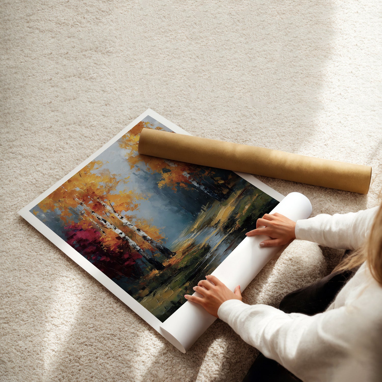 MYSTBIT ART | Birches of Firelight Art Print Wall Art