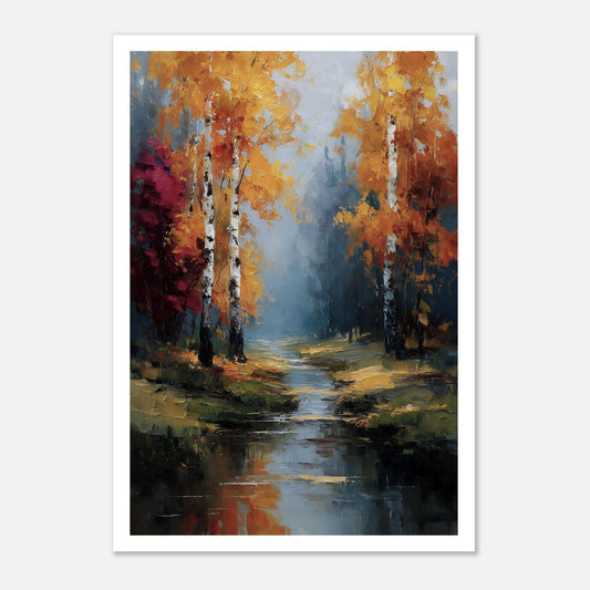 MYSTBIT ART | Birches of Firelight Art Print Wall Art