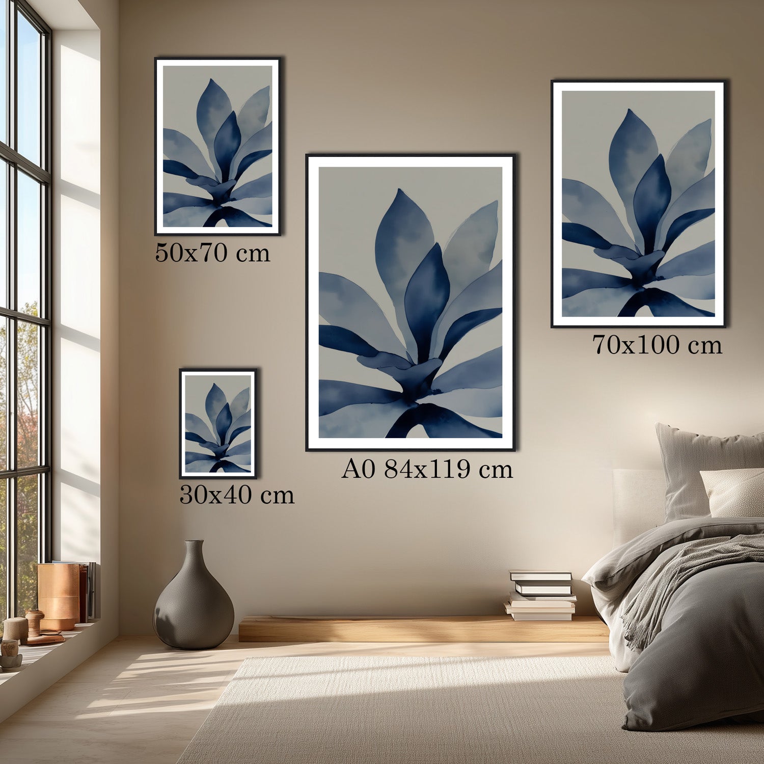MYSTBIT ART | Blue Leaves No1 Art Print Wall Art