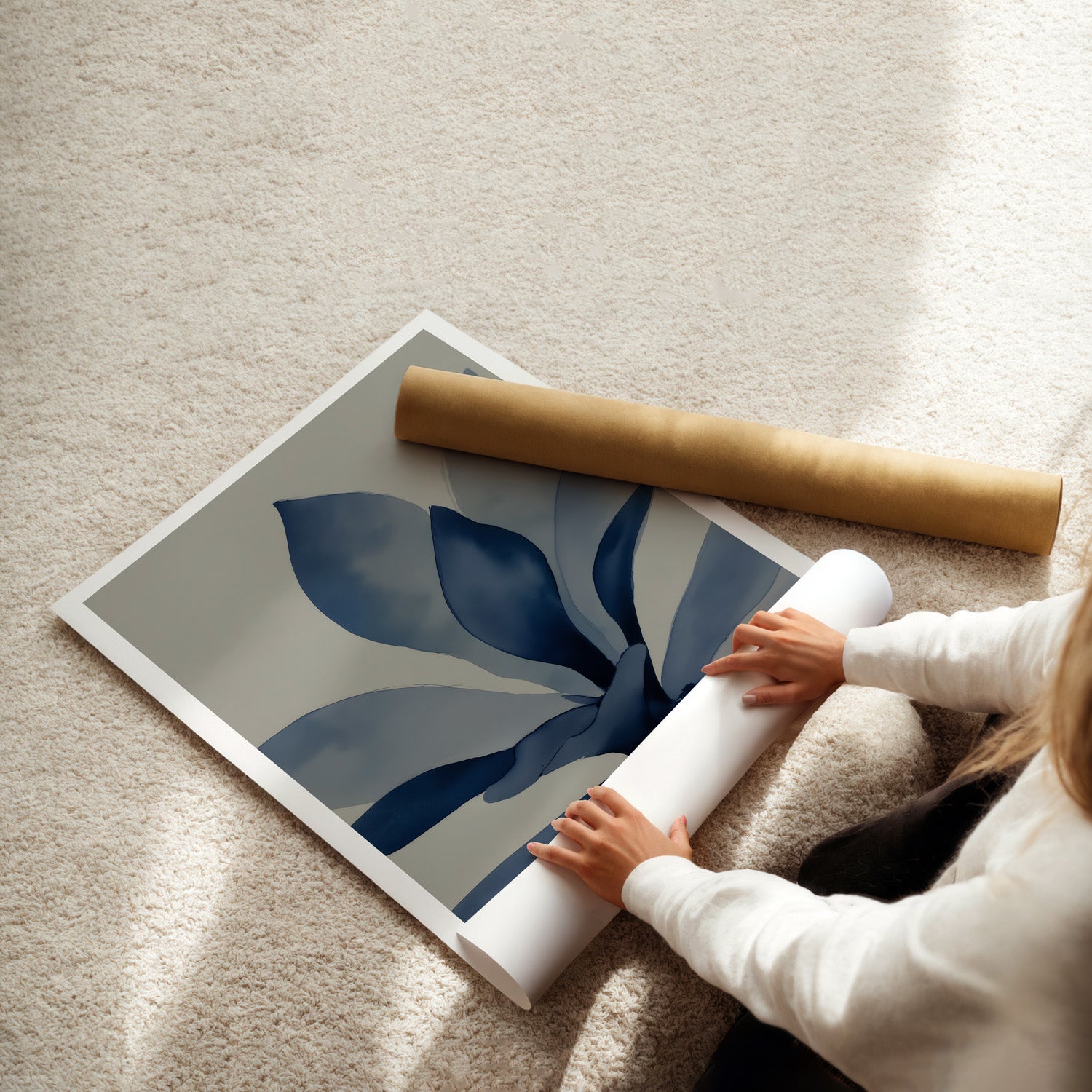 MYSTBIT ART | Blue Leaves No1 Art Print Wall Art