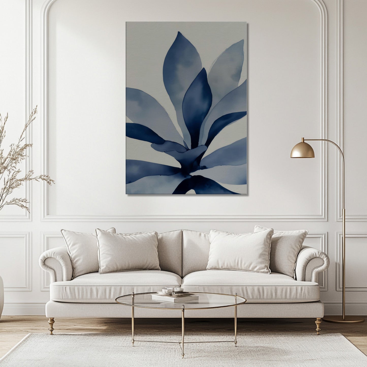 MYSTBIT ART | Blue Leaves No1 Canvas Print Wall Art