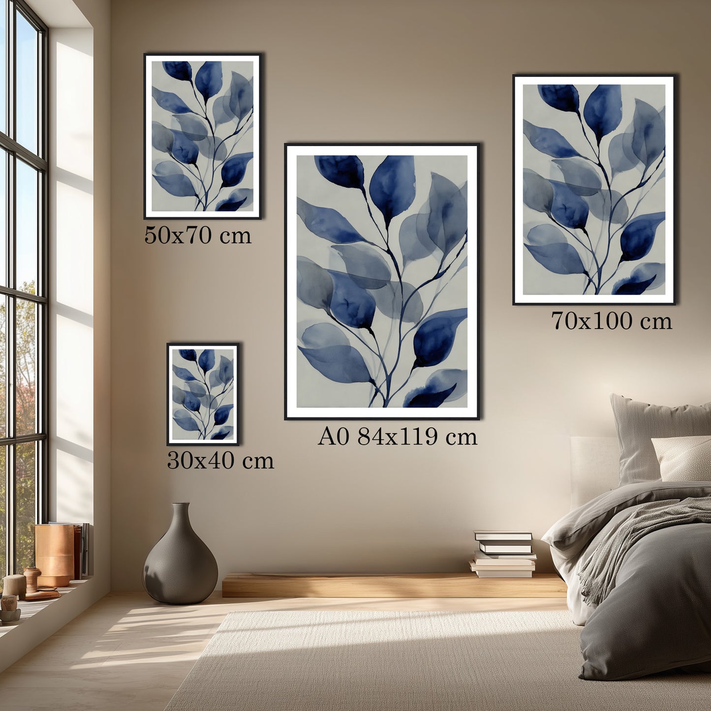 MYSTBIT ART | Blue Leaves No2 Art Print Wall Art