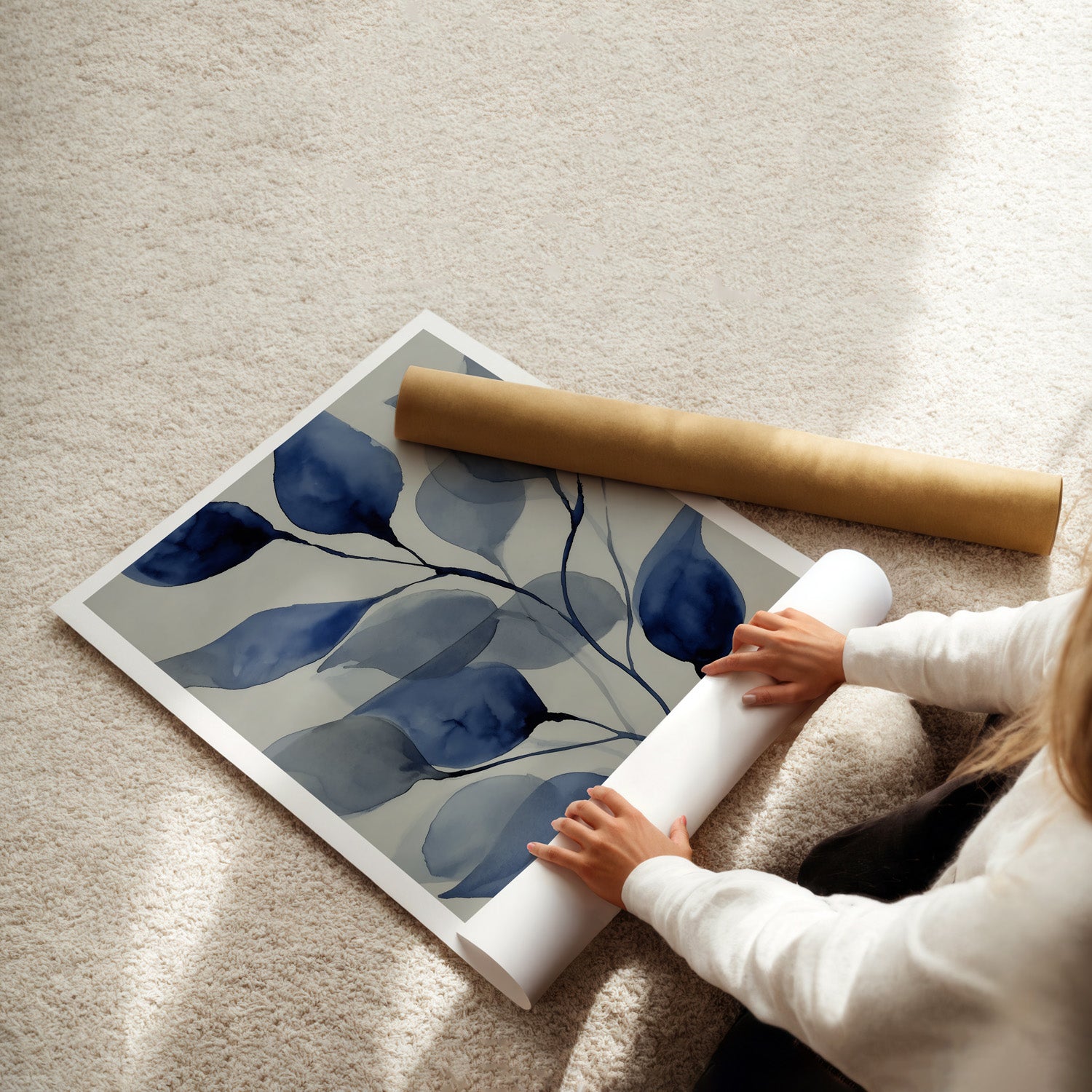 MYSTBIT ART | Blue Leaves No2 Art Print Wall Art