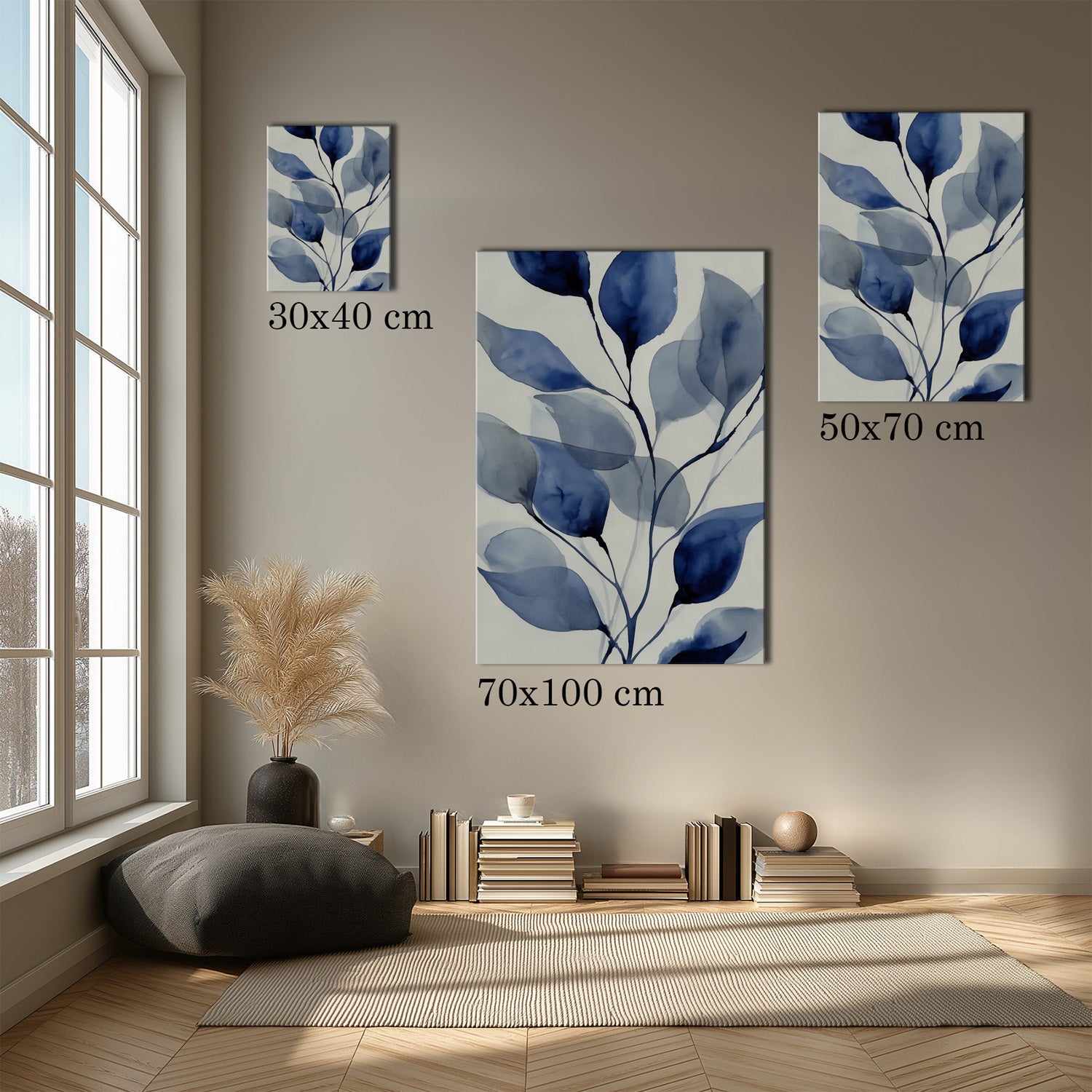 MYSTBIT ART | Blue Leaves No2 Canvas Print Wall Art