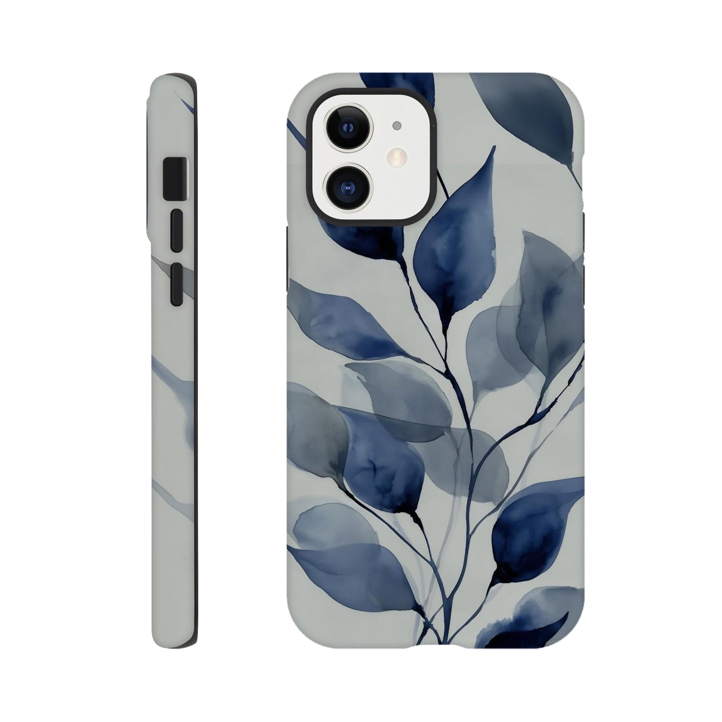 MYSTBIT ART | Blue Leaves No2 iPhone Case-MYSTBIT ART
