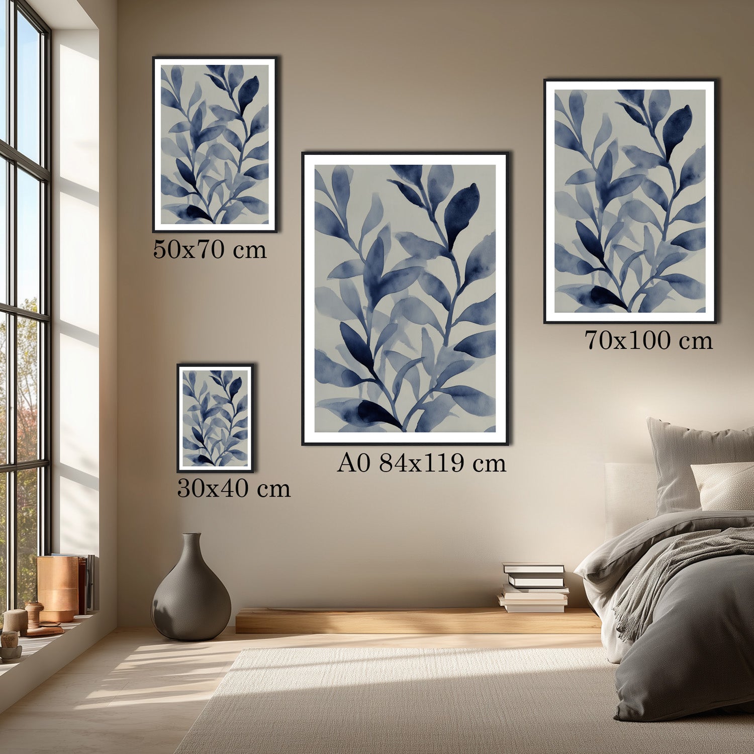 MYSTBIT ART | Blue Leaves No3 Art Print Wall Art