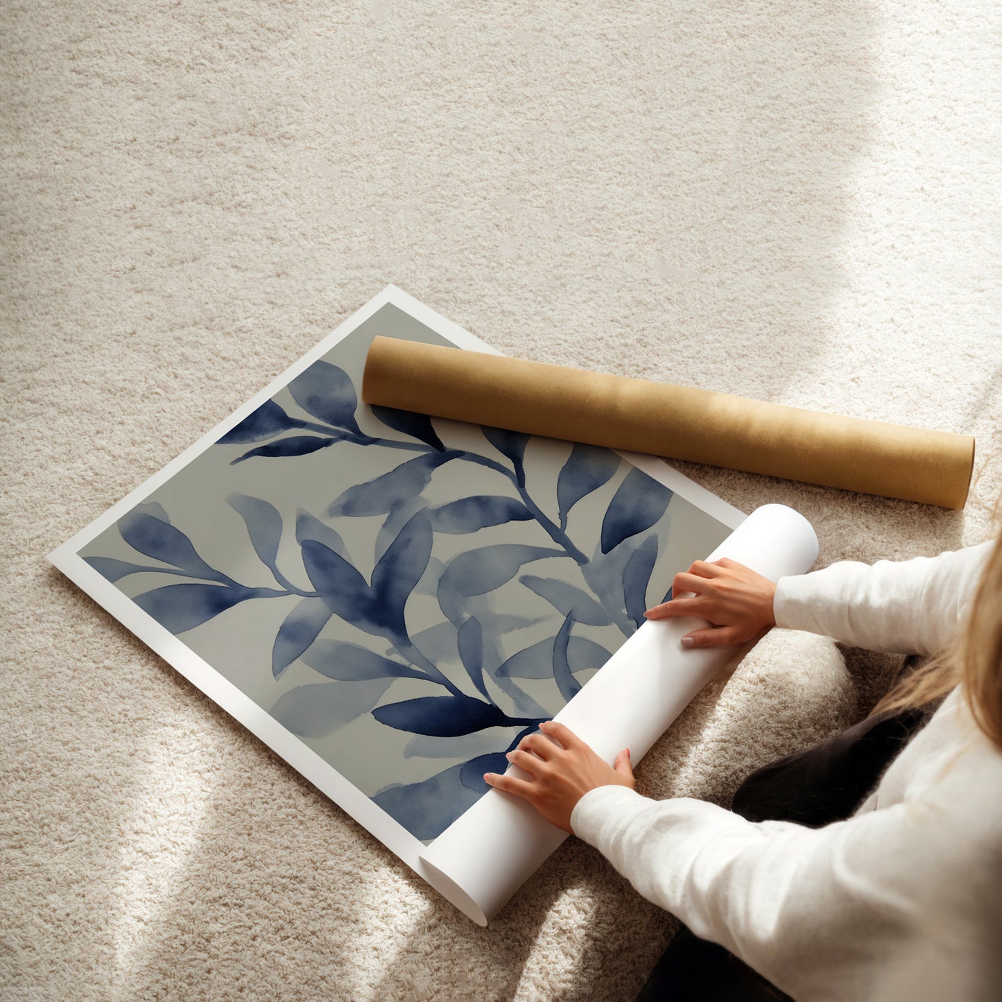 MYSTBIT ART | Blue Leaves No3 Art Print Wall Art