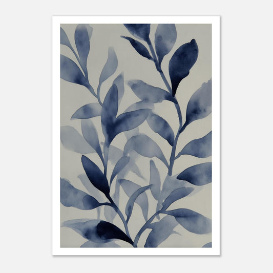 MYSTBIT ART | Blue Leaves No3 Art Print Wall Art