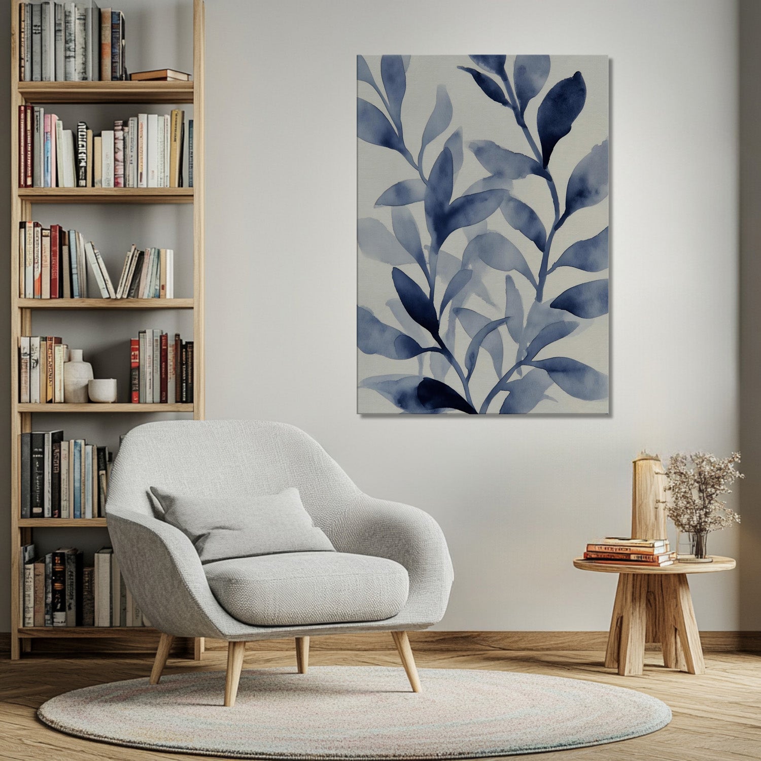 MYSTBIT ART | Blue Leaves No3 Canvas Print Wall Art