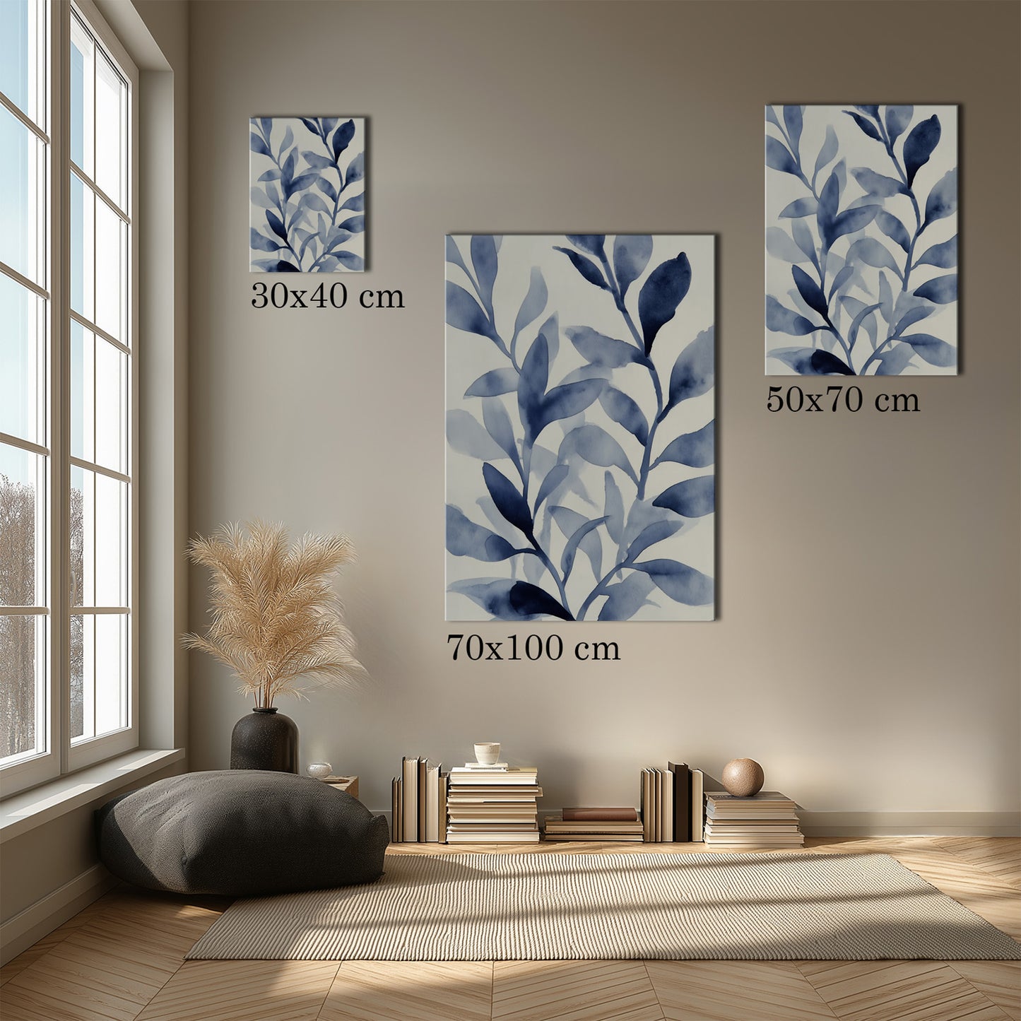 MYSTBIT ART | Blue Leaves No3 Canvas Print Wall Art