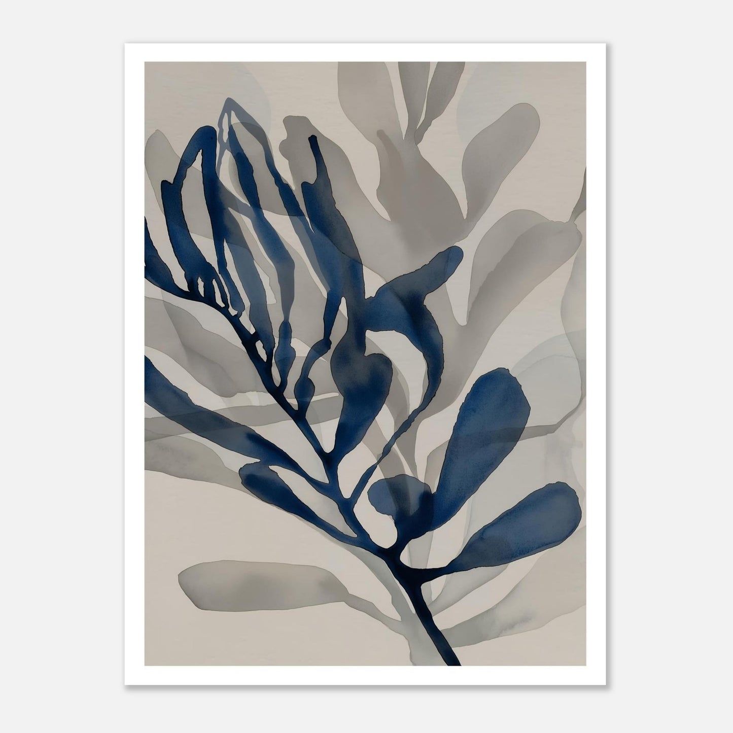 MYSTBIT ART | Blue Leaves No4 Art Print Wall Art