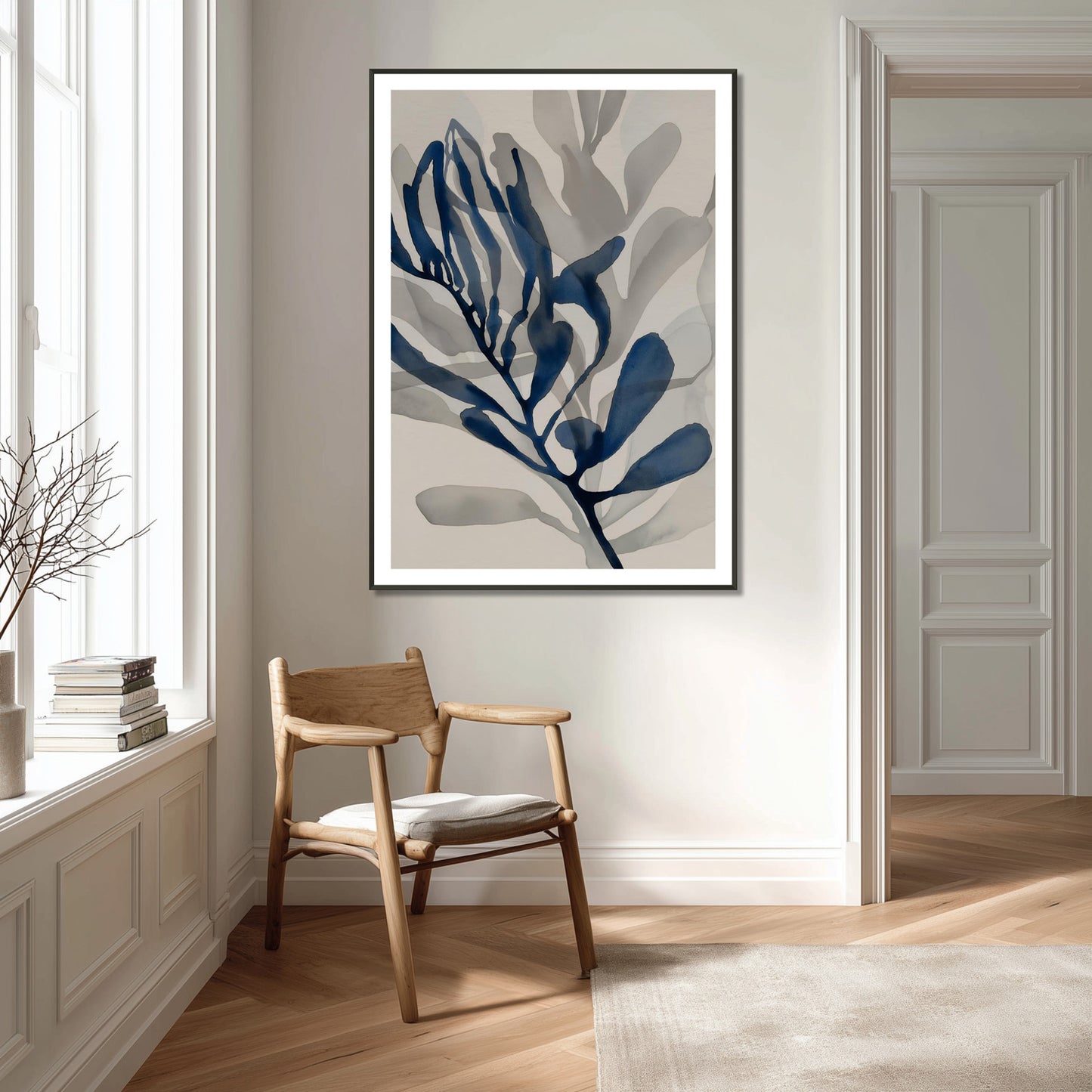 MYSTBIT ART | Blue Leaves No4 Art Print Wall Art