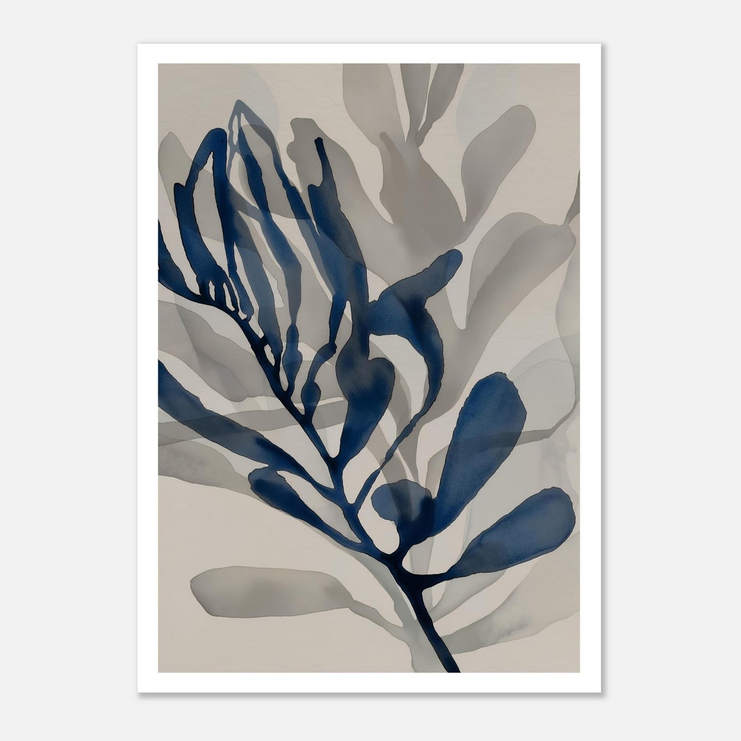 MYSTBIT ART | Blue Leaves No4 Art Print Wall Art