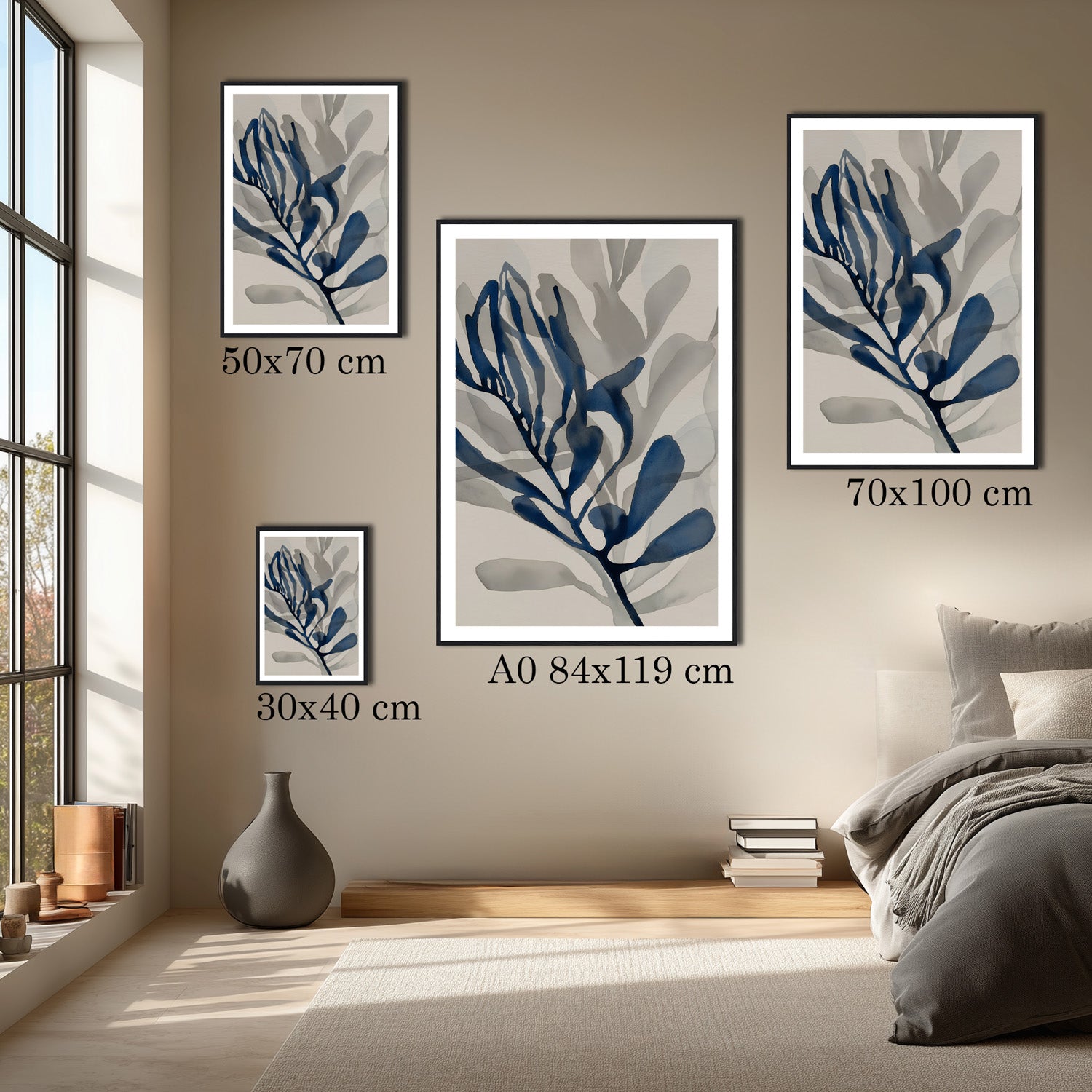 MYSTBIT ART | Blue Leaves No4 Art Print Wall Art