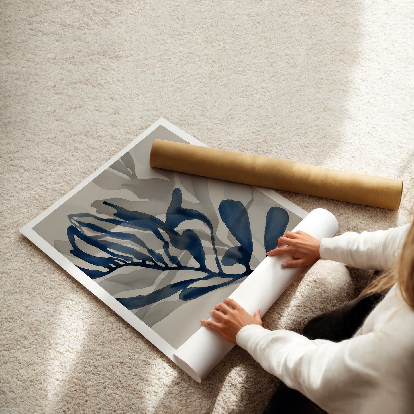 MYSTBIT ART | Blue Leaves No4 Art Print Wall Art