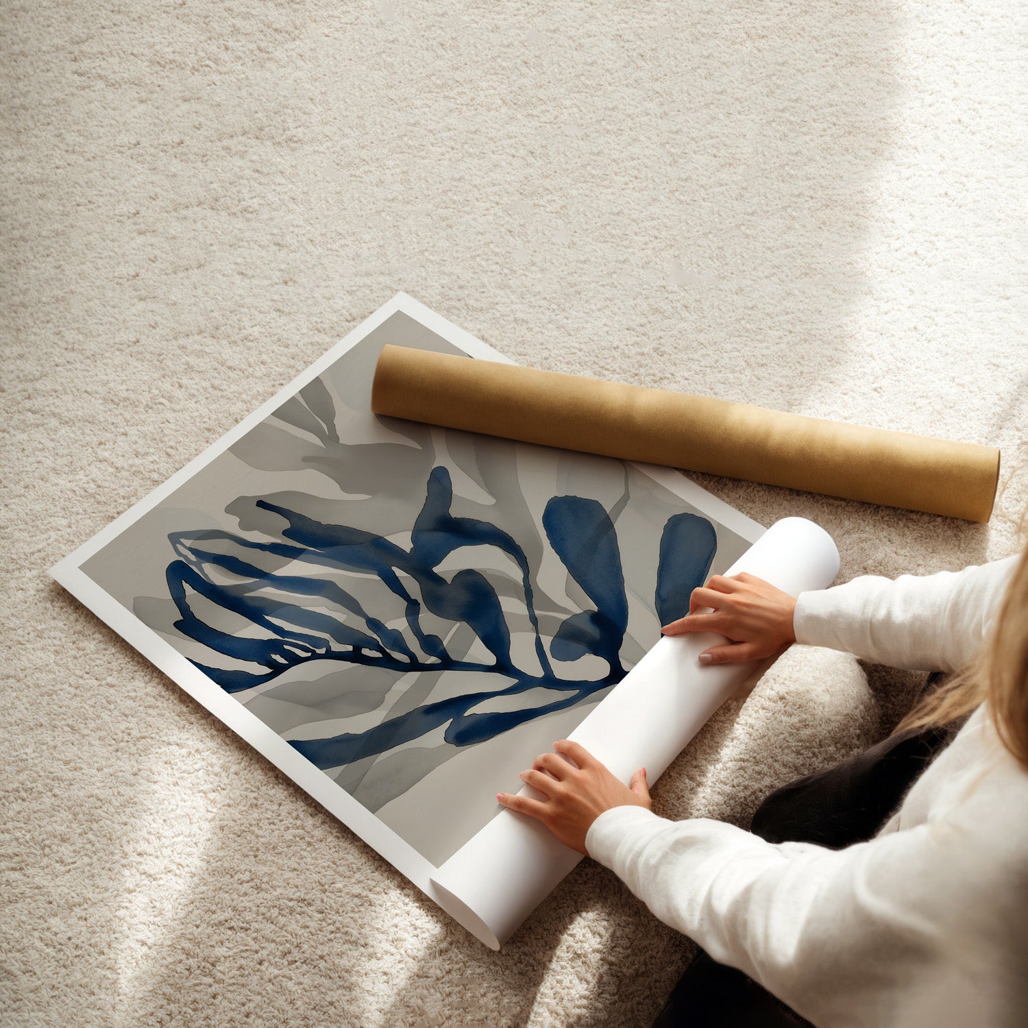 MYSTBIT ART | Blue Leaves No4 Art Print Wall Art