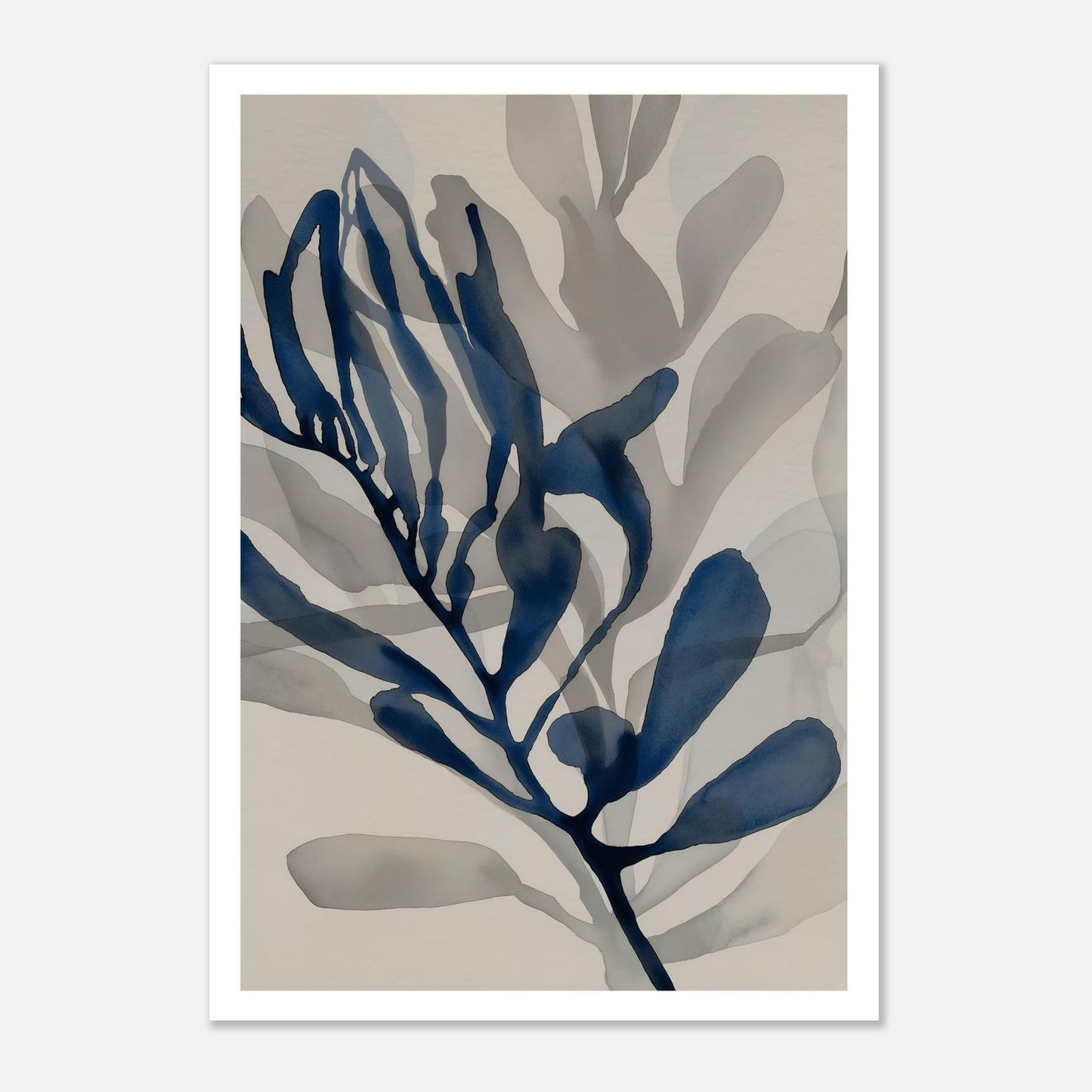 MYSTBIT ART | Blue Leaves No4 Art Print Wall Art