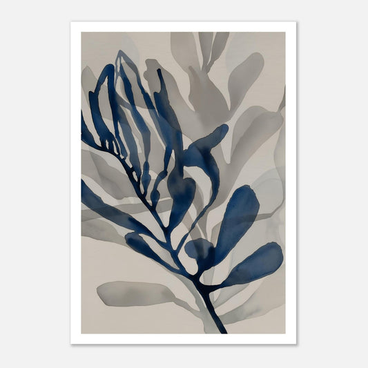 MYSTBIT ART | Blue Leaves No4 Art Print Wall Art