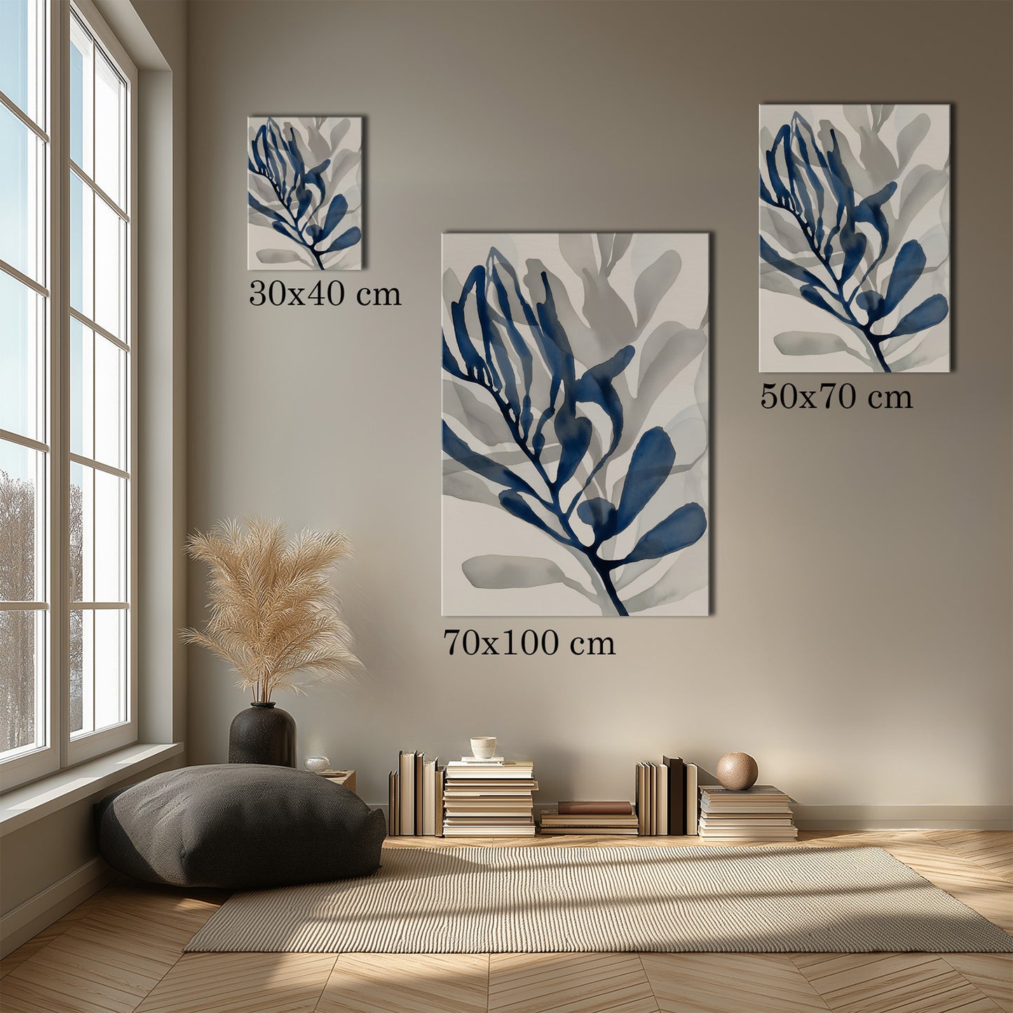 MYSTBIT ART | Blue Leaves No4 Canvas Print Wall Art
