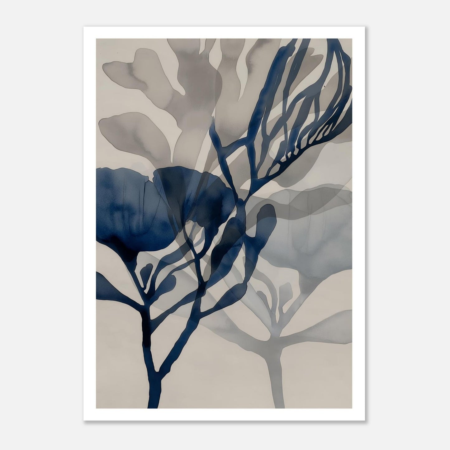 MYSTBIT ART | Blue Leaves No5 Art Print Wall Art