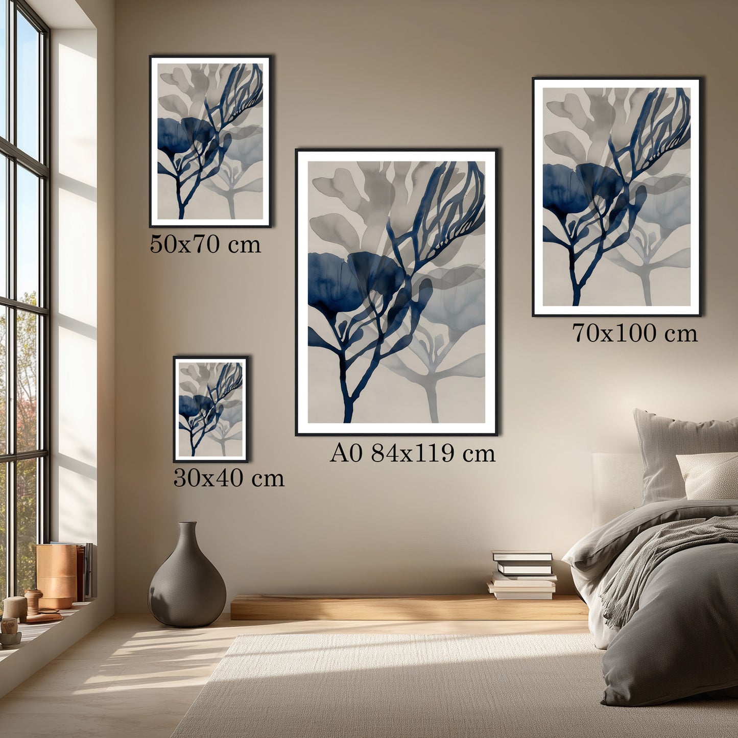 MYSTBIT ART | Blue Leaves No5 Art Print Wall Art