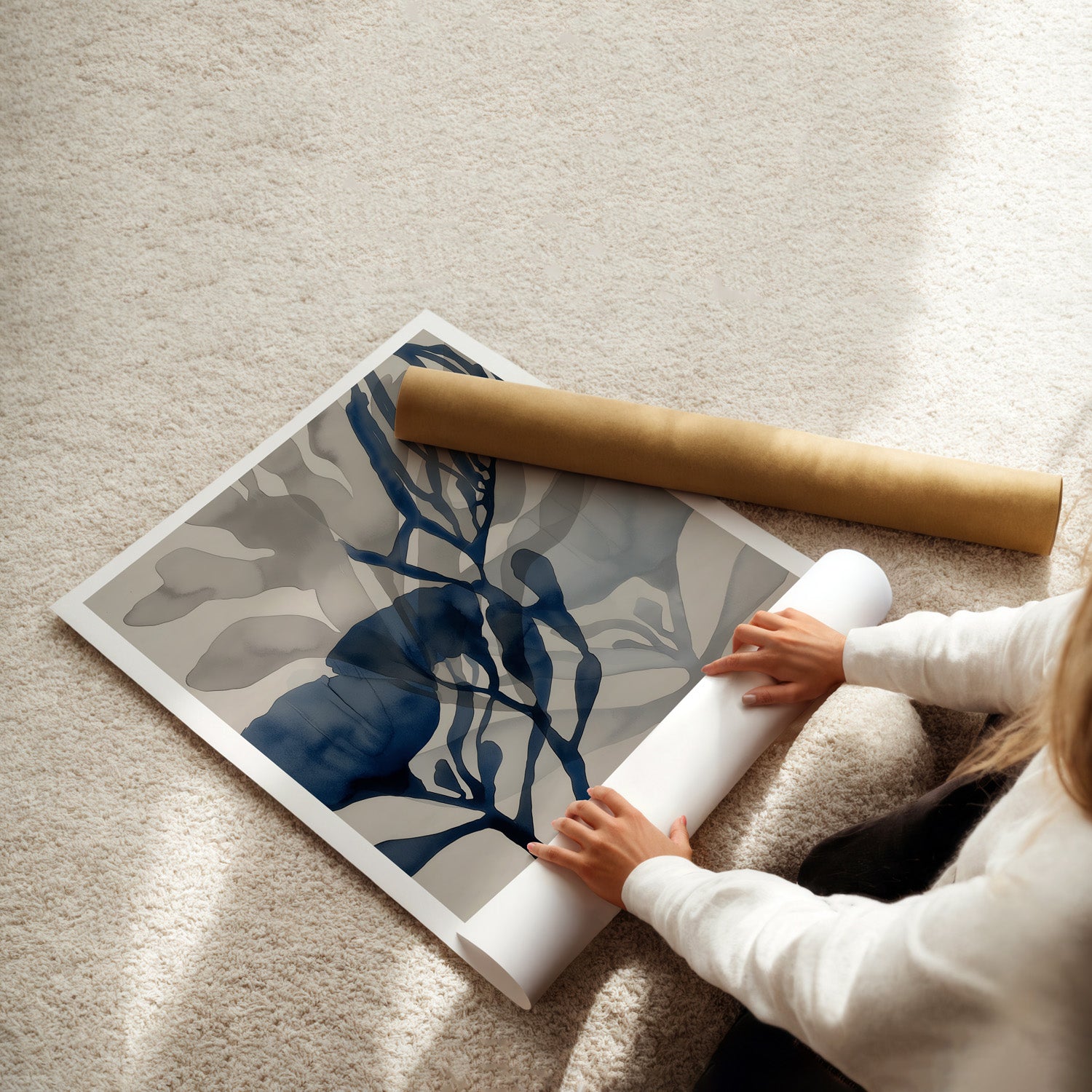 MYSTBIT ART | Blue Leaves No5 Art Print Wall Art