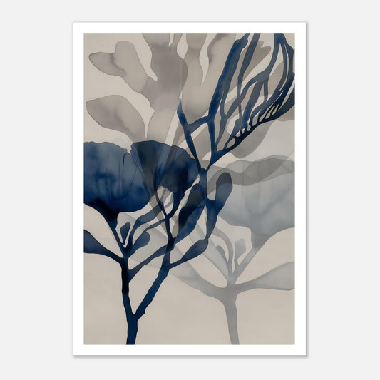 MYSTBIT ART | Blue Leaves No5 Art Print Wall Art