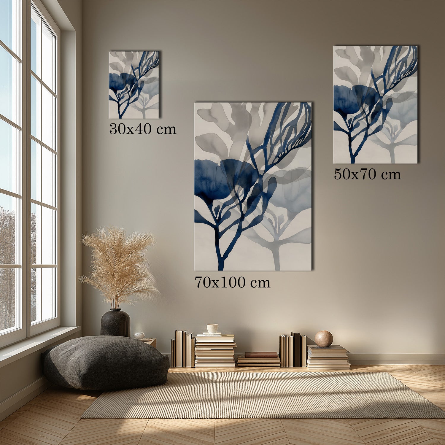 MYSTBIT ART | Blue Leaves No5 Canvas Print Wall Art