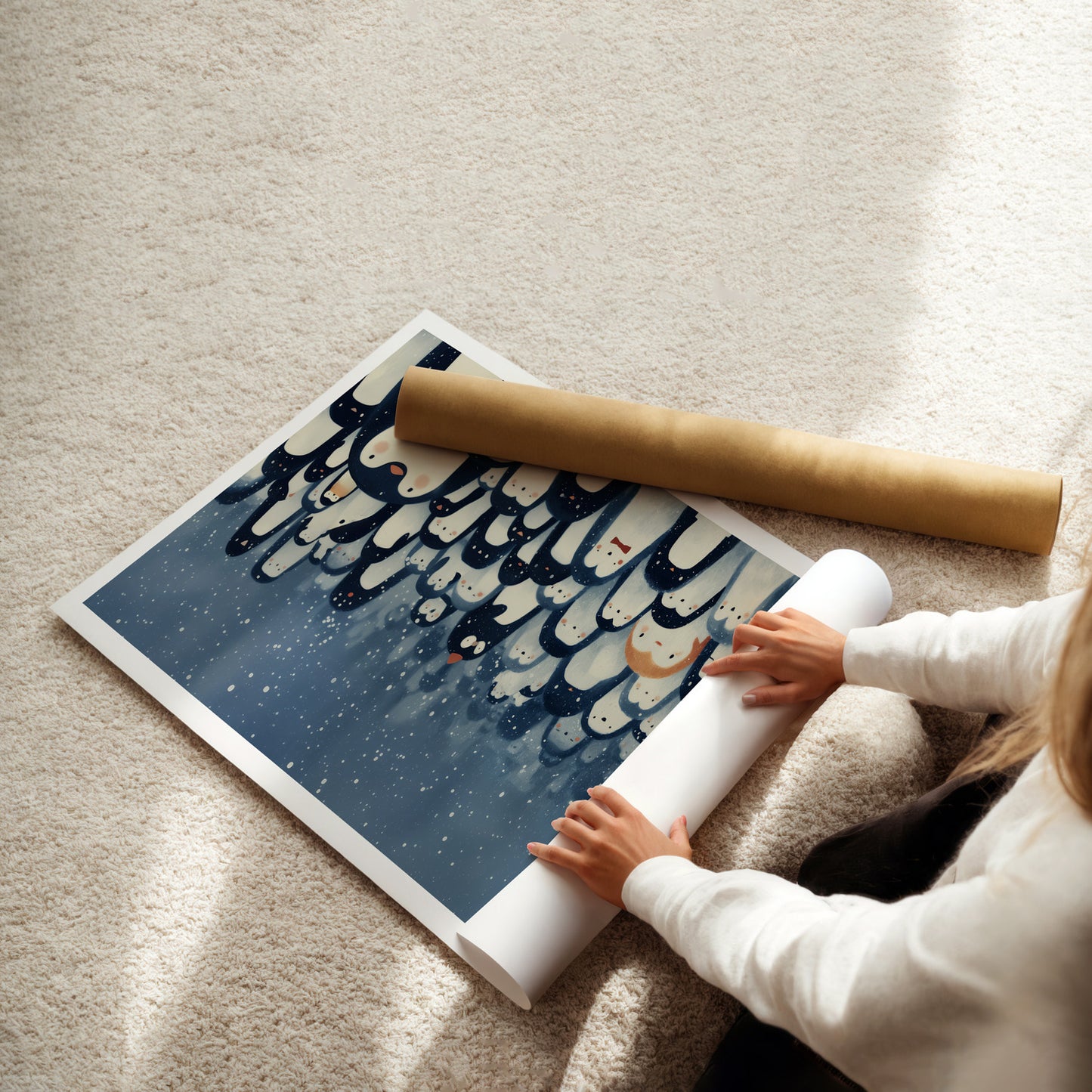 MYSTBIT ART | Chilling Penguin Club Art Print Wall Art