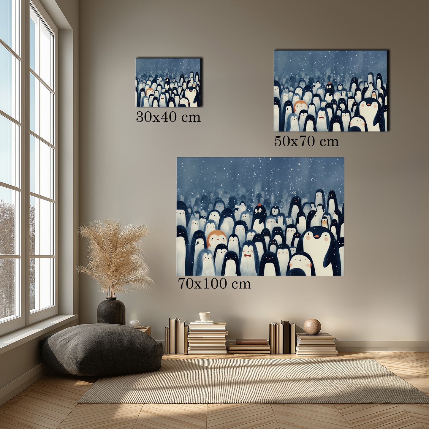MYSTBIT ART | Chilling Penguin Club Canvas Print Wall Art