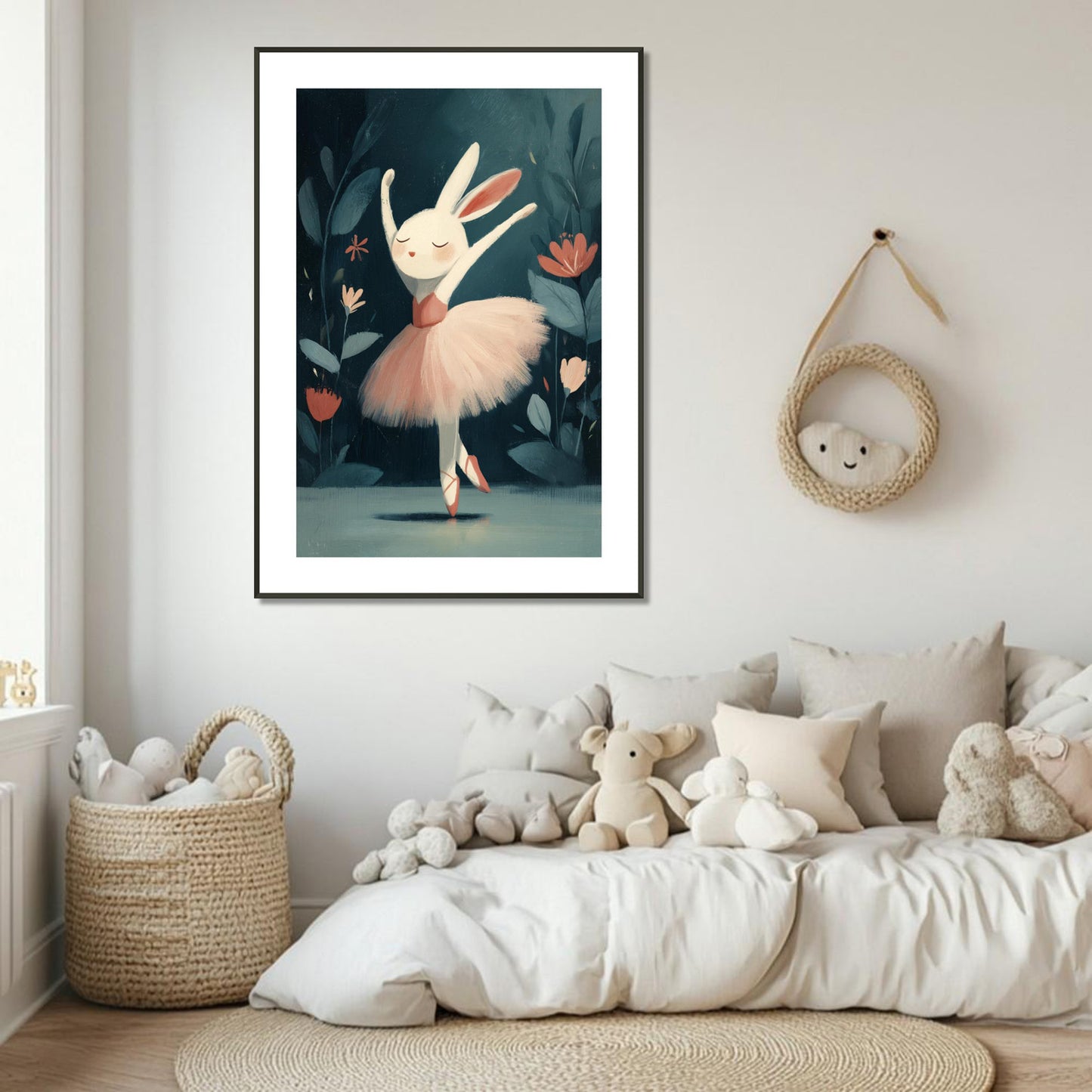 MYSTBIT ART | Floral Rabbit Ballet Art Print Wall Art