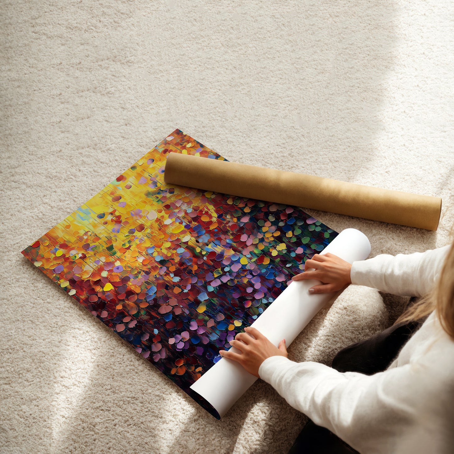 MYSTBIT ART | Golden Petal Glow Art Print Wall Art