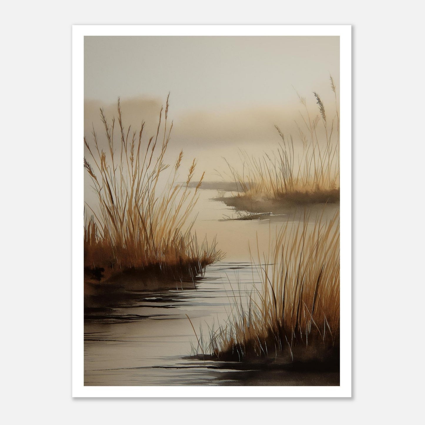 MYSTBIT ART | Golden Stillness Art Print Wall Art