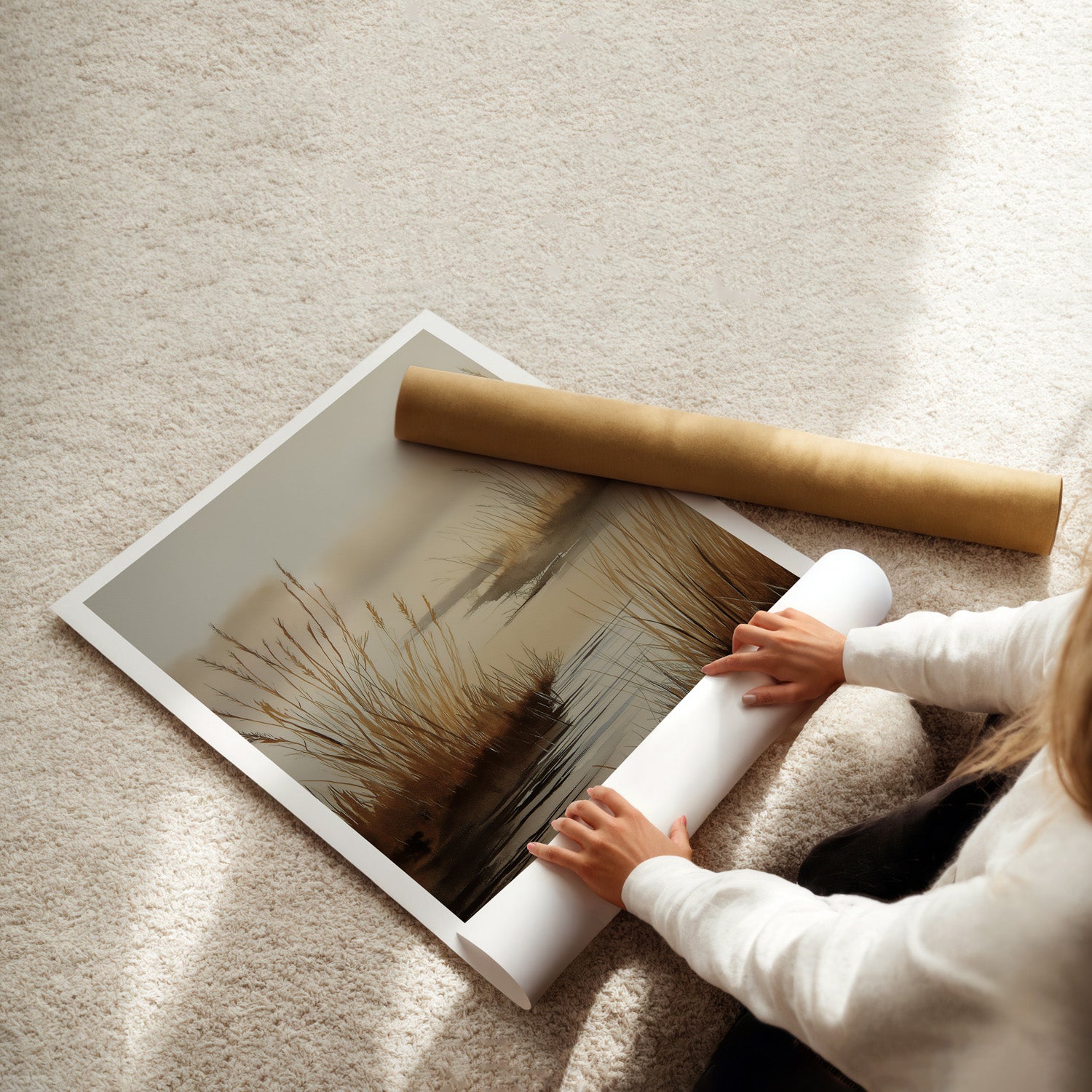 MYSTBIT ART | Golden Stillness Art Print Wall Art