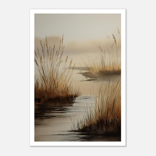 MYSTBIT ART | Golden Stillness Art Print Wall Art