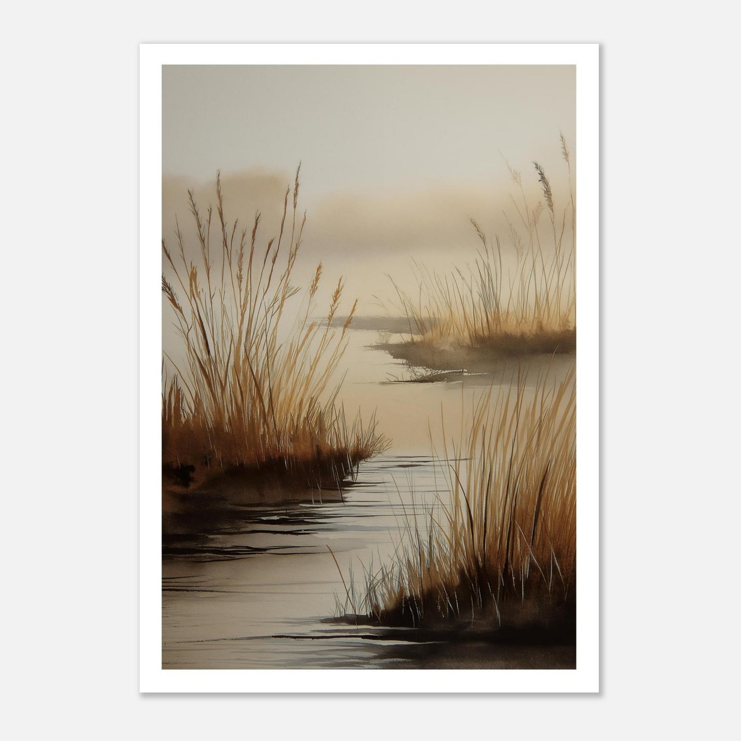 MYSTBIT ART | Golden Stillness Art Print Wall Art
