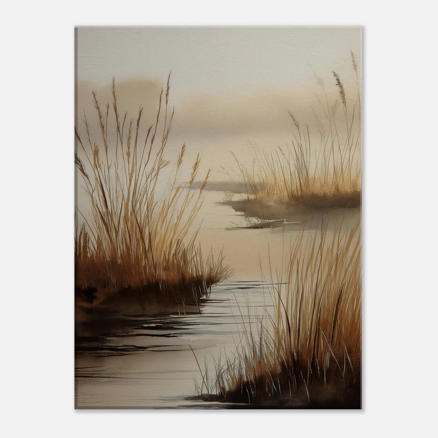 MYSTBIT ART | Golden Stillness Canvas Print Wall Art