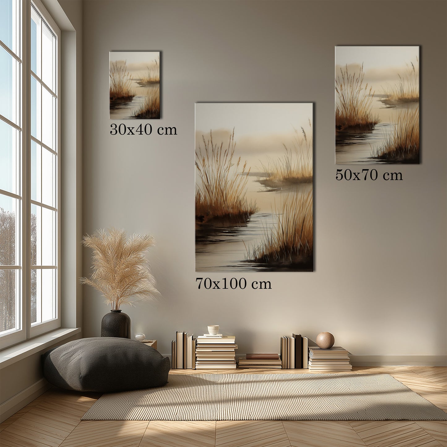 MYSTBIT ART | Golden Stillness Canvas Print Wall Art