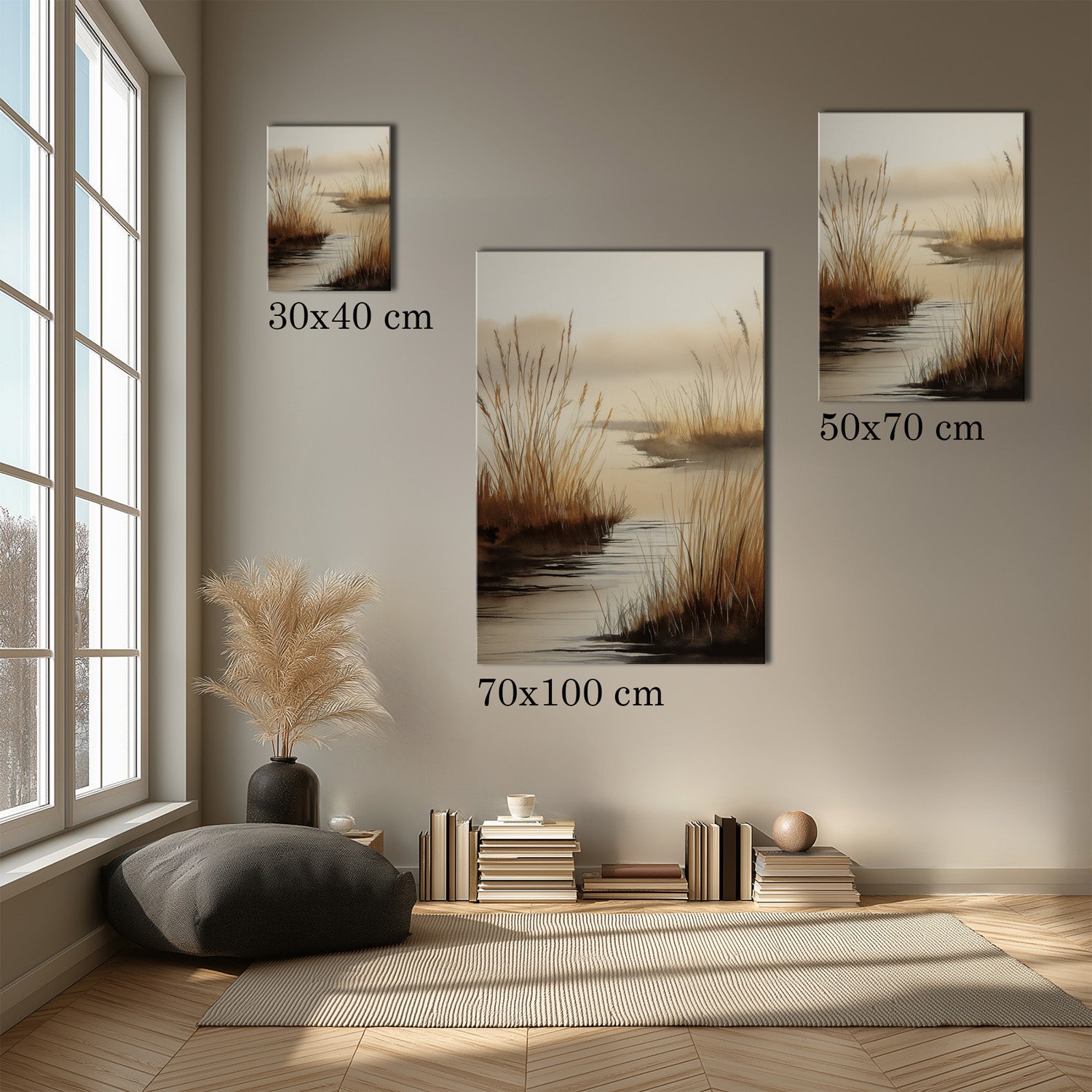 MYSTBIT ART | Golden Stillness Canvas Print Wall Art