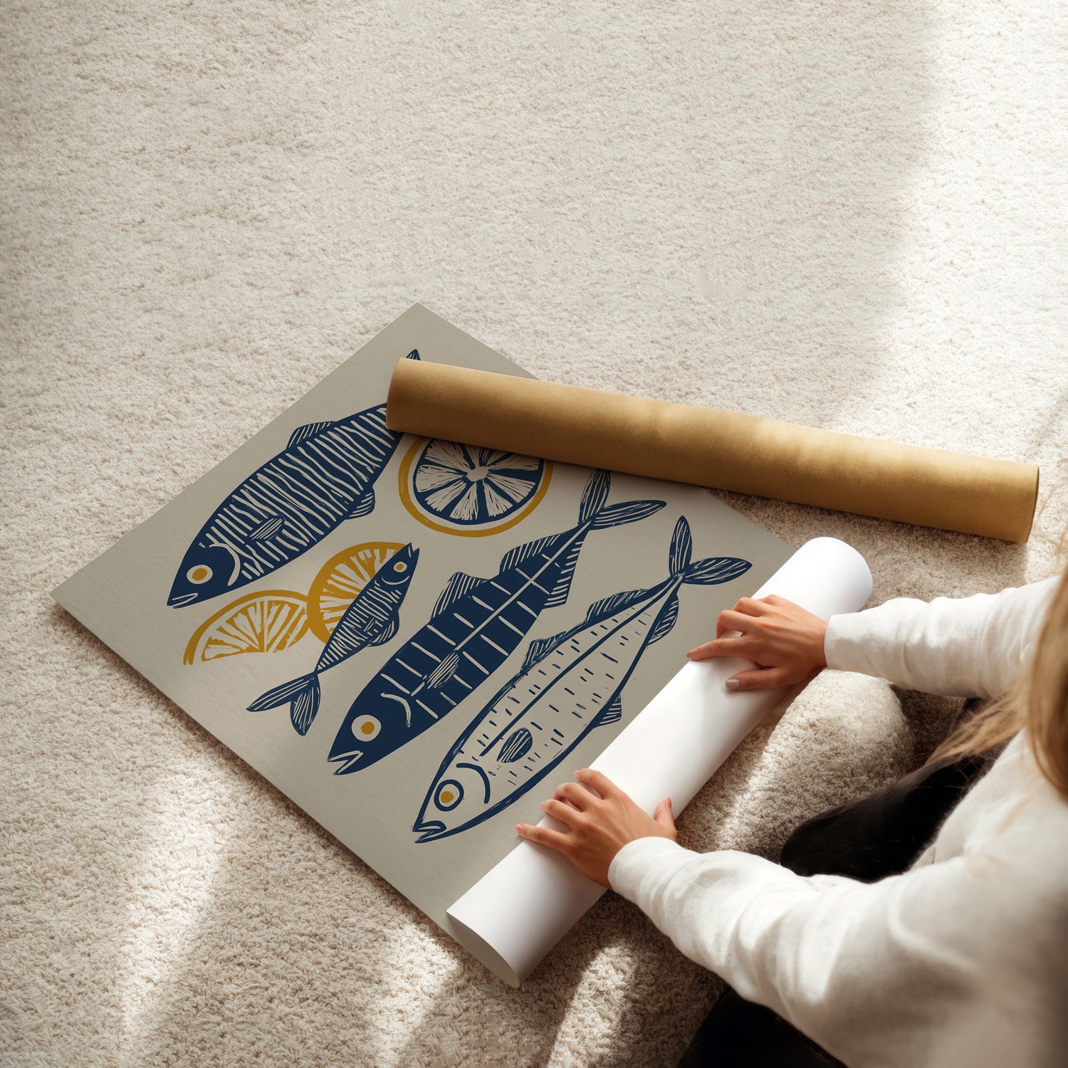 MYSTBIT ART | Lemon & Sardines Art Print Wall Art