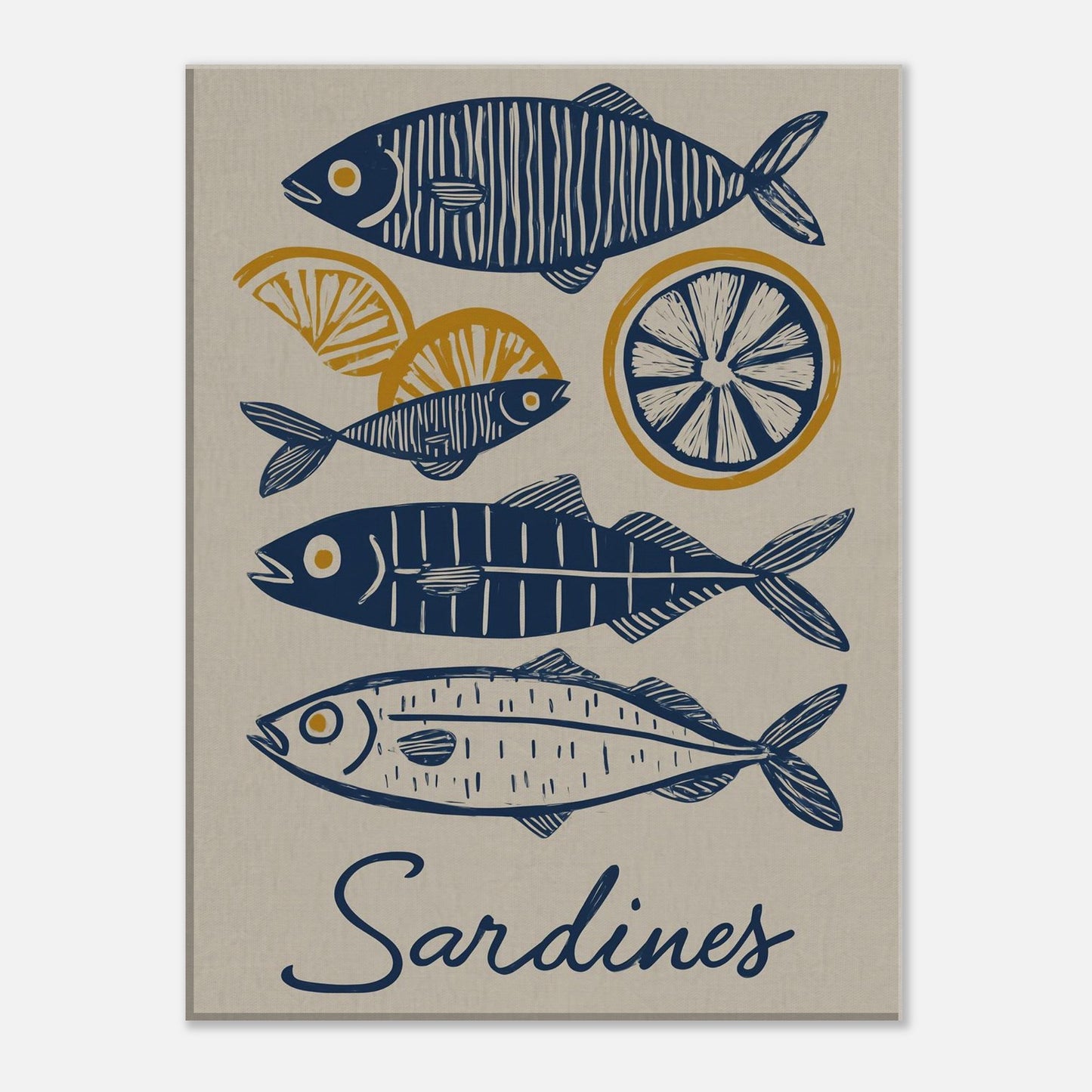 MYSTBIT ART | Lemon & Sardines Canvas Print Wall Art