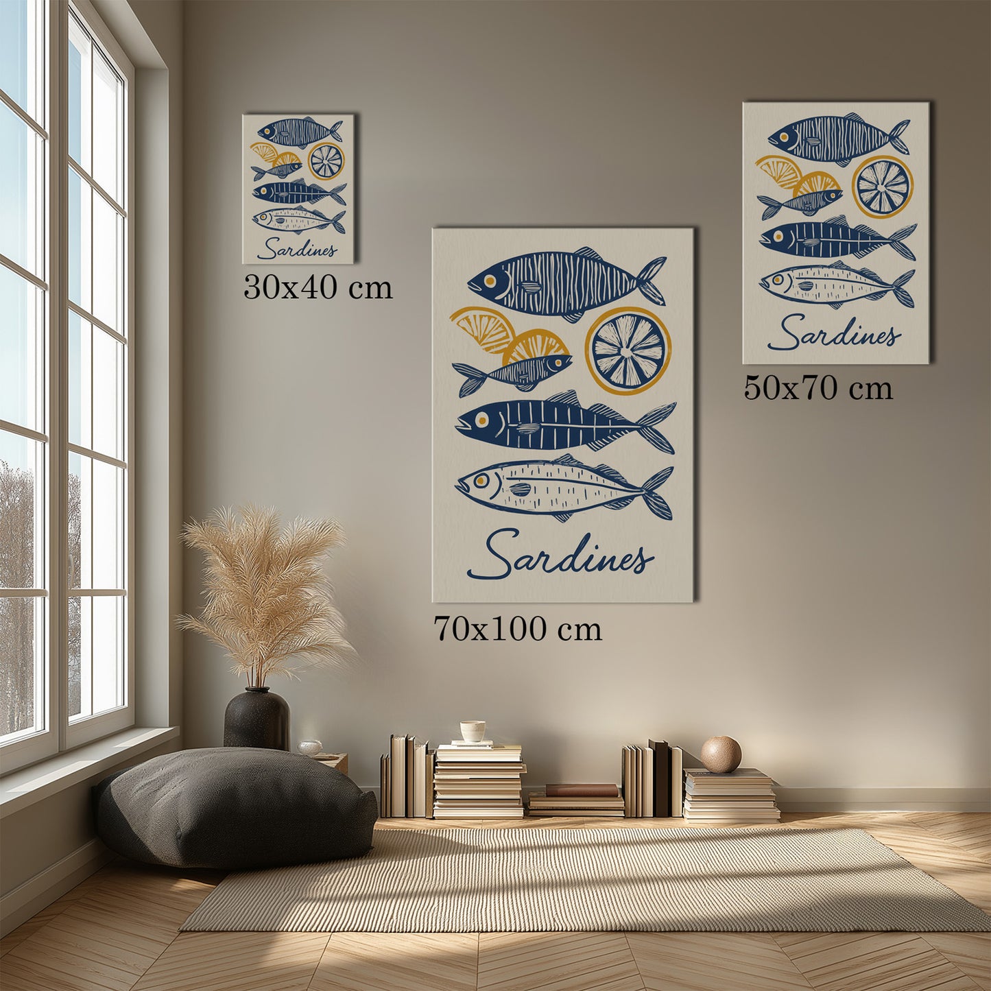 MYSTBIT ART | Lemon & Sardines Canvas Print Wall Art