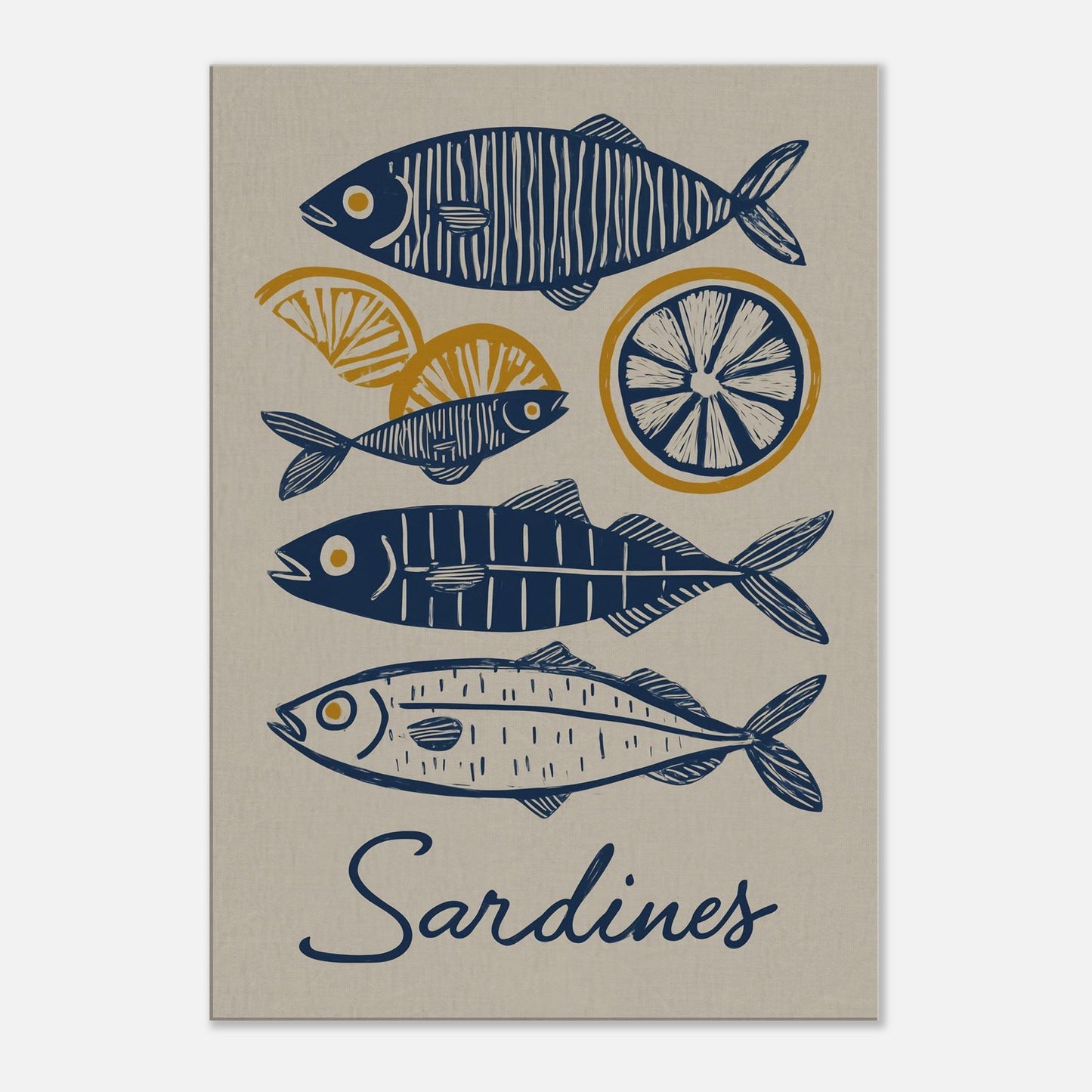MYSTBIT ART | Lemon & Sardines Canvas Print Wall Art
