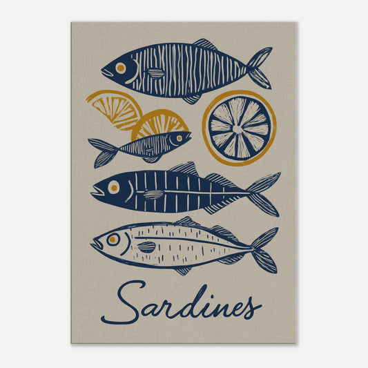 MYSTBIT ART | Lemon & Sardines Canvas Print Wall Art